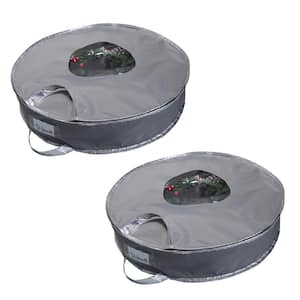 12 Gal. 24 in. Holiday Wreath Bag in Gray (2-Pack)