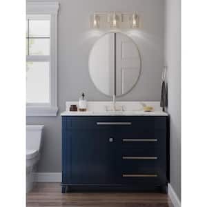 Calais 24.25 in. 3-Light Brushed Nickel Vanity Light Clear Glass New Traditional Bath