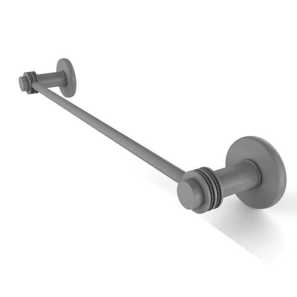 Allied Brass Mercury Collection 18 in. Wall Mounted Towel Bar with Dotted Accent in Matte Gray
