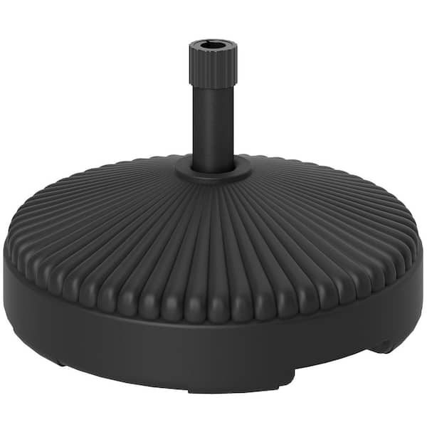 HDPE Round Patio Umbrella Base Holder, Heavy Duty Outdoor Umbrella Stand Base in Black
