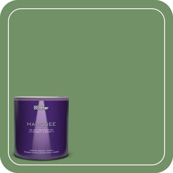 BEHR MARQUEE 1 qt. #M400-6A Mossed Opportunity One-Coat Hide Eggshell Enamel Interior Paint & Primer