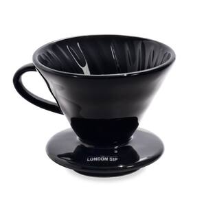 London Sip 1-2-Cup Ceramic Black Coffee Dripper