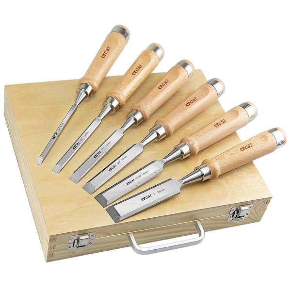 6-Pieces Wood Chisel with 2-Sharpening Stone