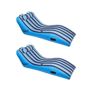 Key West Ultra Cushioned Lounge Pool Float with Pillow (2 Pack), Number of People: 1