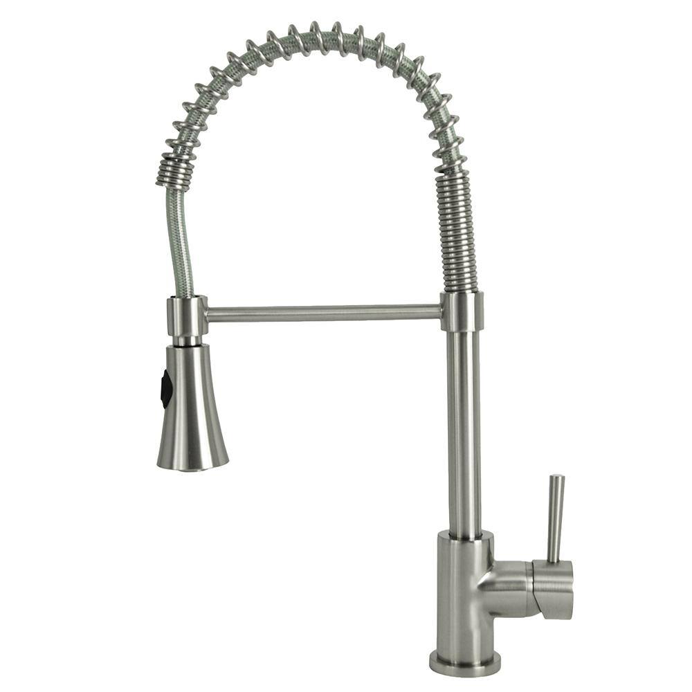 Residential Single-Handle Pull-Down Sprayer Kitchen Faucet with Spring Coil
