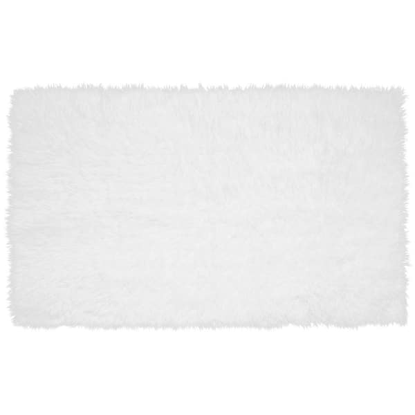 My Magic Carpet Shag White Washable Round Area Rug