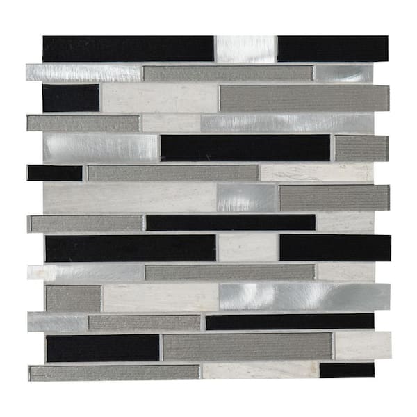 MSI Urban Loft Interlocking 12 in. x 12.63 in. Textured Glass; Stone Metal Look Wall Tile (20 sq. ft./Case)