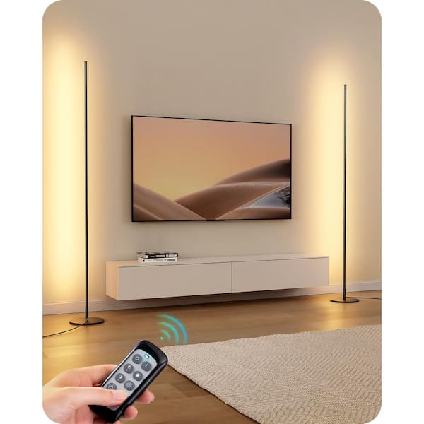 EDISHINE 57.5 in. Black 1-Light Smart Dimmable Set of 2 EDISHINE 57.5 in. Black 1-Light Smart Dimmable Set of 2