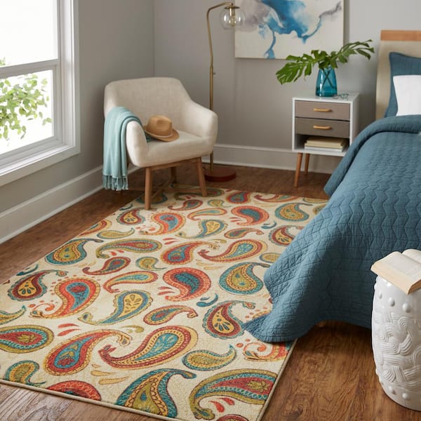 Spiced Paisley Tan 5 ft. x 8 ft. Paisley Area Rug