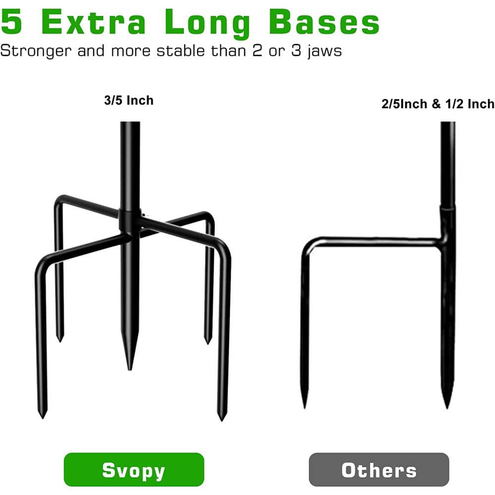 65-Inch Black Adjustable Metal Shepherd's Hook Set