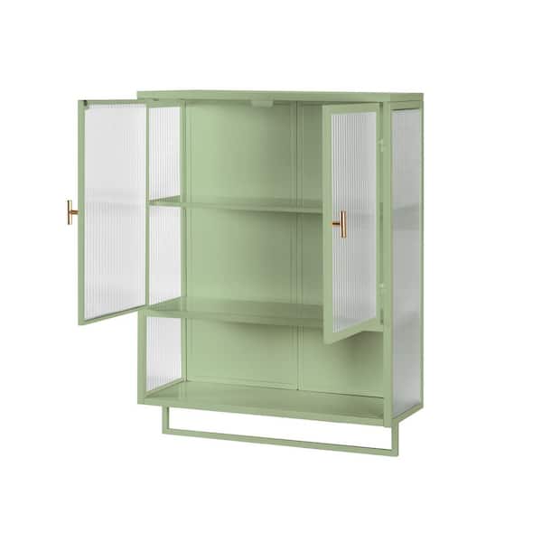Unbranded 23.62 in. W x 9.06 in. D x 30.71 in. H Bathroom Green Linen Cabinet