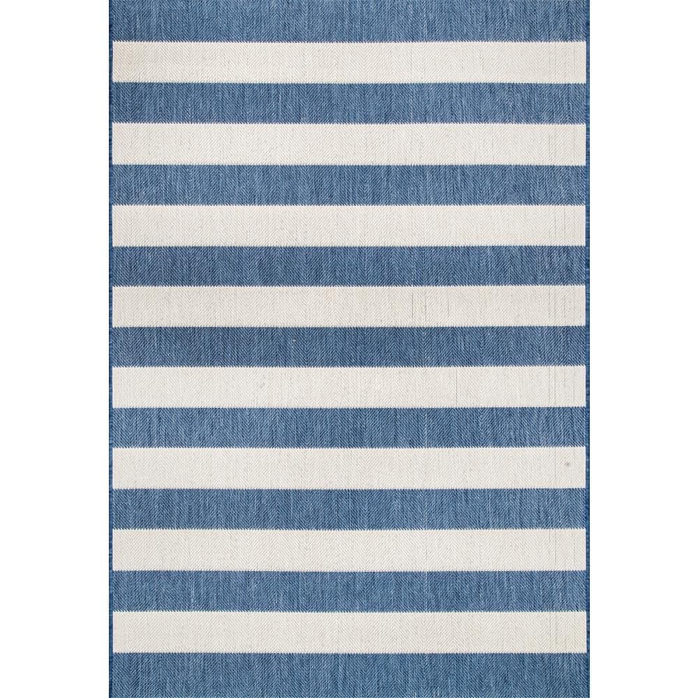 nuLOOM Haylie Chevron Striped Blue 5 ft. x 8 ft. Indoor/Outdoor Patio