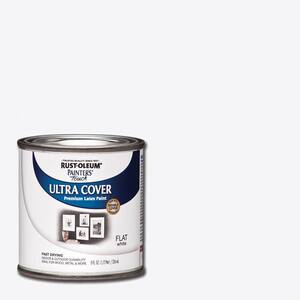 Rust-Oleum 1990730 Painter's Touch Latex Paint, Half Pint, Flat White, 8 Fl  Oz (Pack of 1)