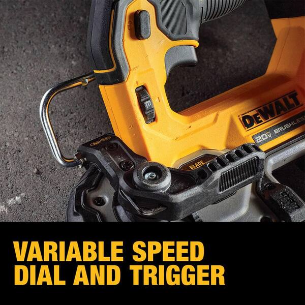DEWALT - ATOMIC 20V MAX Cordless Brushless Compact 1-3/4 in. Bandsaw and (1) 20V MAX Premium Lithium-Ion 5.0Ah Battery