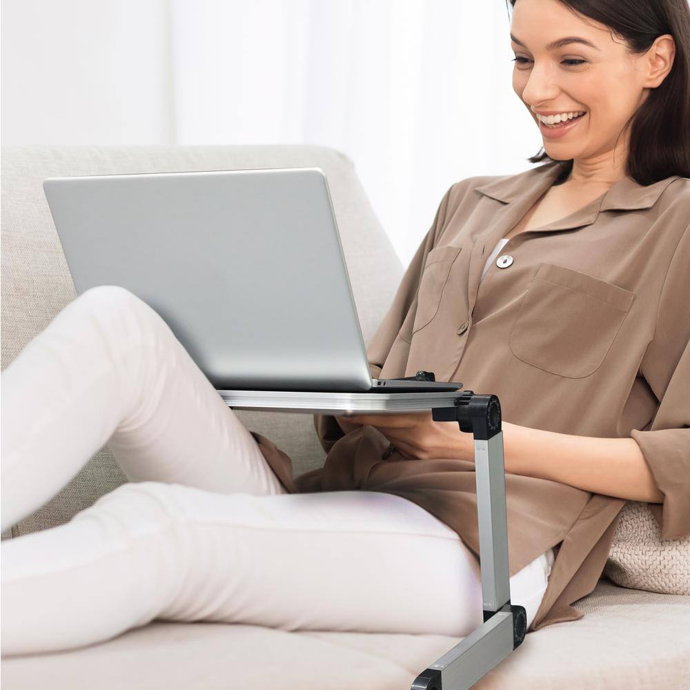 Adjustable Black and Silver Portable Laptop Desk