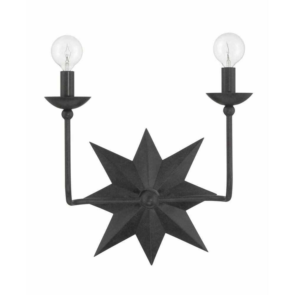Astro Collection Dual-Light Black Dimmable Sconce