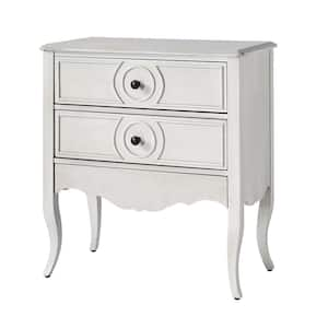 Albin White 3-Drawer Nightstand with Built-In Outlets