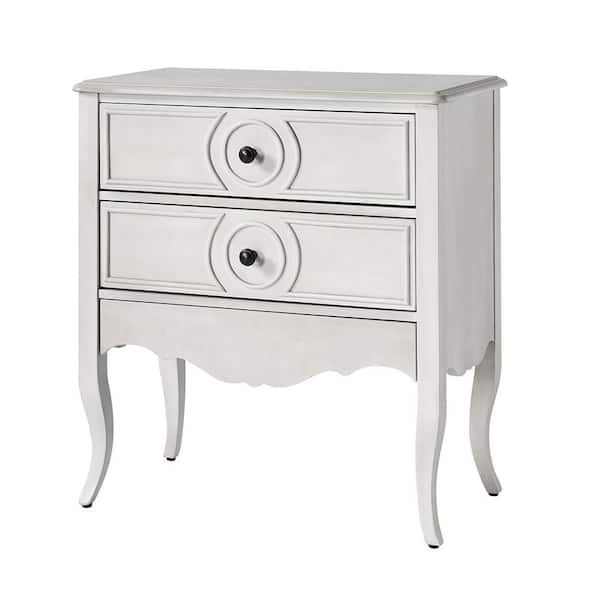 JAYDEN CREATION Albin White 3-Drawer Nightstand with Built-In Outlets