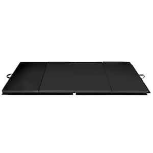 Black 8 ft. x 4 ft. x 2 in. Folding Gymnastics Mat Four Panels Gym PU Leather EPE Foam (32 sq. ft.)