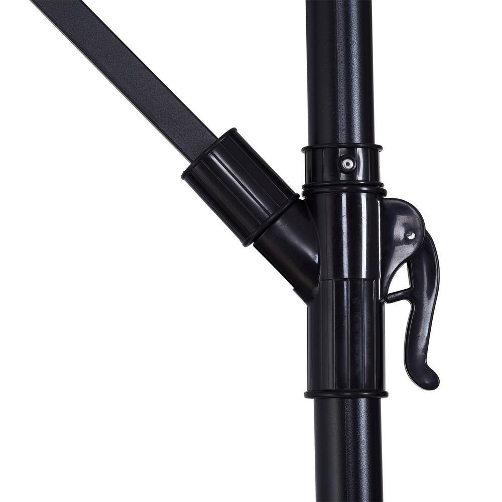 Gray 9ft UV-Resistant Polyester Cantilever Patio Umbrella with Steel Frame