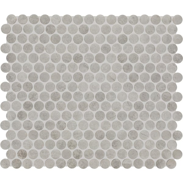 Daltile Restore Silver Stone 11 in. x 13 in. Glazed Ceramic Penny Round Mosaic Tile (678.4 sq. ft./pallet)