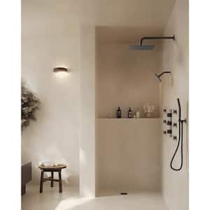 His and Hers Dual Showers 12 in. 6-Jet High Pressure Shower System with Hand Shower, Anti-Scald Valve in Matte Black