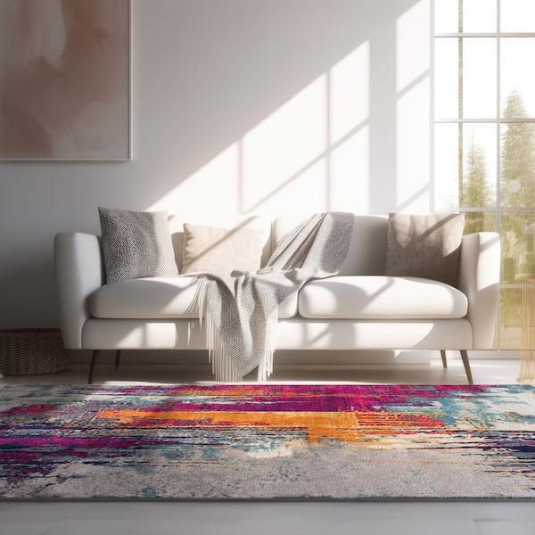 Contemporary Floor Carpets under Sofa, Large Modern Rugs for Sale, Mod