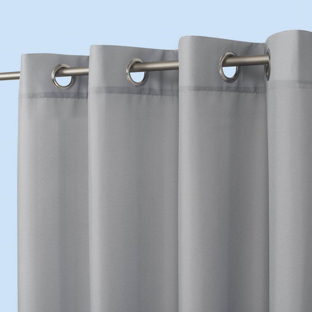 Gray Polyester Room-Darkening Grommet Curtain Panel 54" x 95"