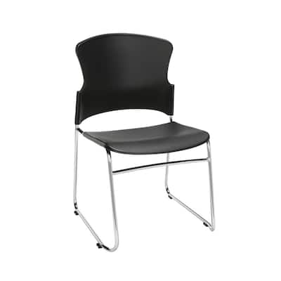 Black Multi-Use Plastic Stack Chair (Pack of 4)