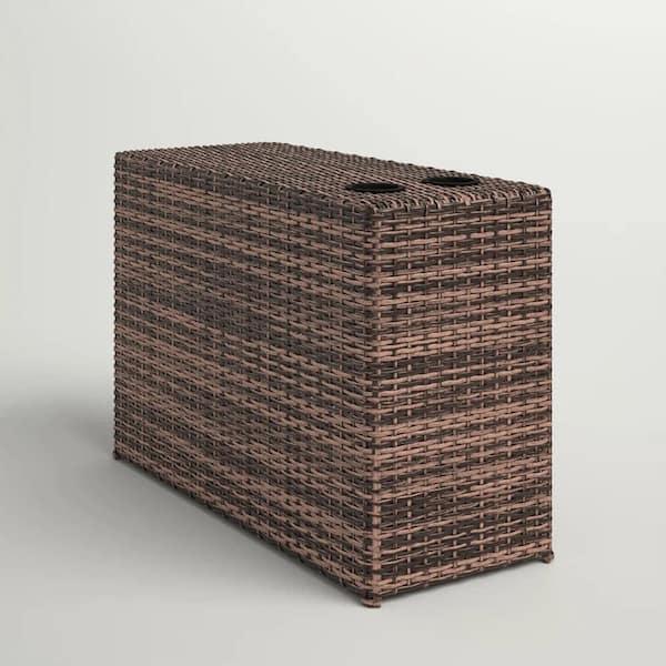 Avex Brown Rectangular Wicker 22 in. H Fully Assembled Outdoor Side Table