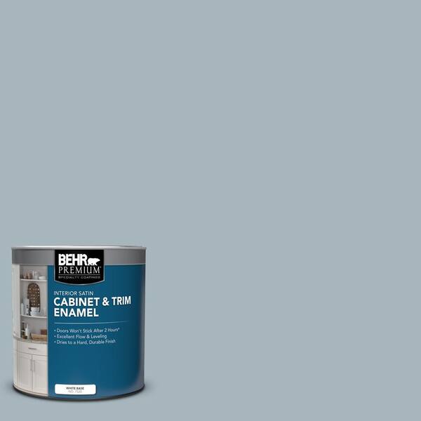 BEHR PREMIUM 1 qt. #N480-3 Shadow Blue Satin Enamel Interior Cabinet ...