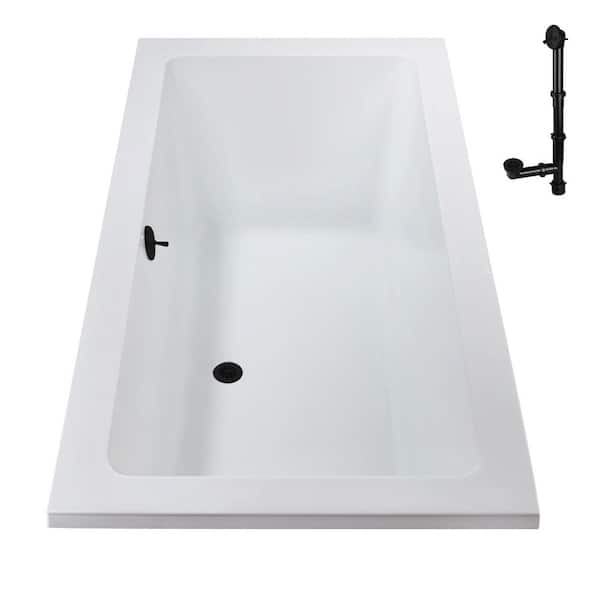 Streamline 72 in. x 36 in. Rectangular Acrylic Soaking Drop-In 