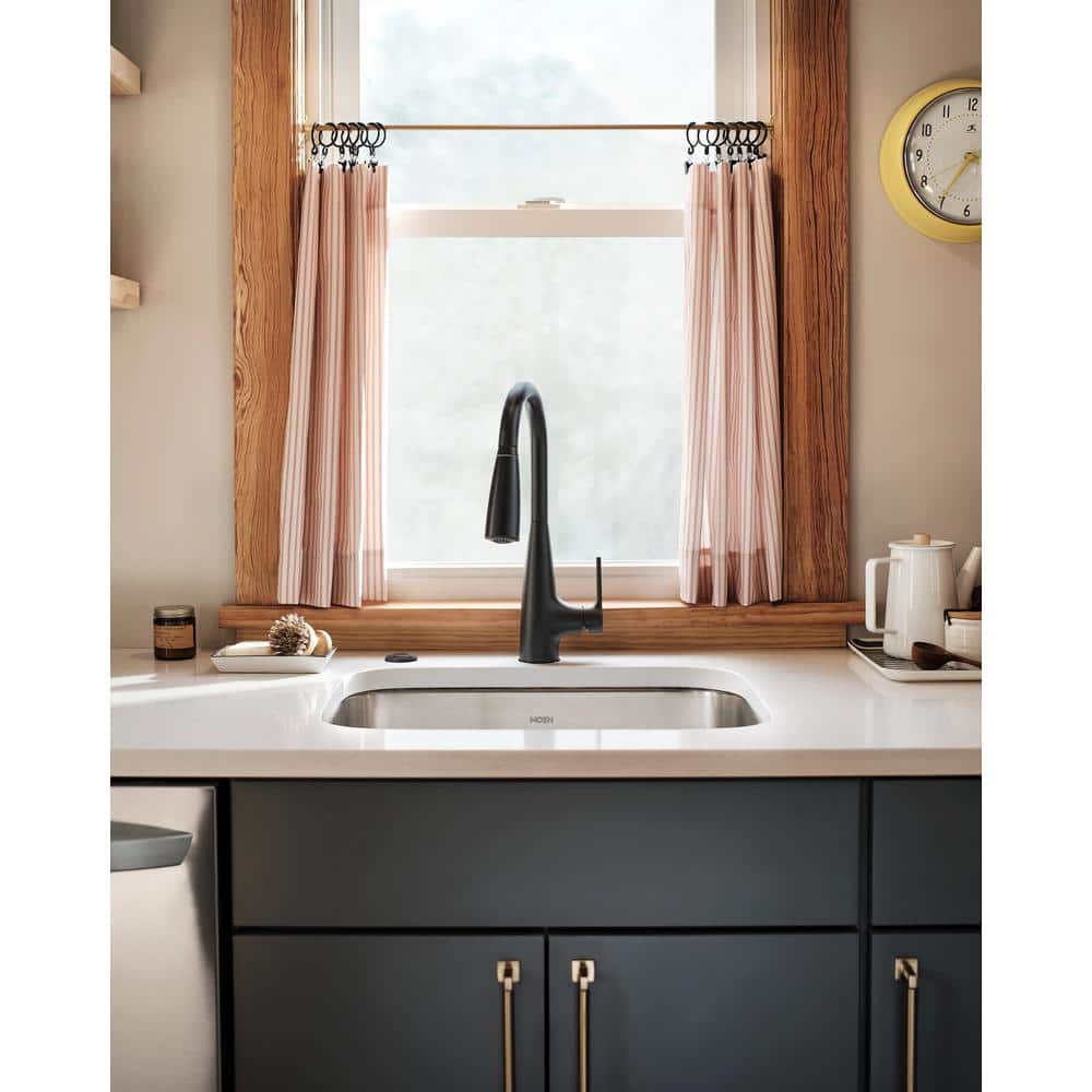 Matte Black Pull-Down Kitchen Faucet with Pull-out Spray