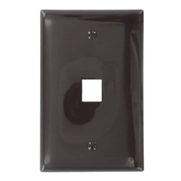 Leviton Brown 1-Gang Audio/Video Wall Plate (1-Pack)