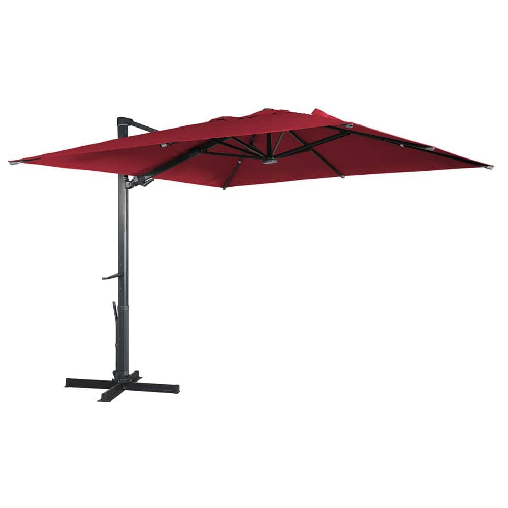 10x10 ft. 360°Rotation Square Cantilever Patio Umbrella with LED Light in Red price history on PriceWatchPro