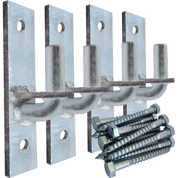 Wall Mount Fence Gate Hinges 6 x 1.5 x 1.2 in. Silver Galvanized Steel (4-Pack) Heavy Duty Corrosion Resistant