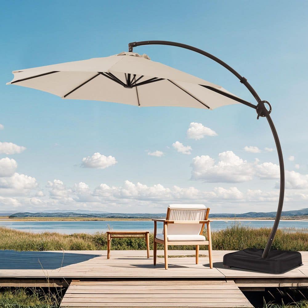 10 ft. Aluminum Cantilever Umbrella With Cover in Beige price history on PriceWatchPro