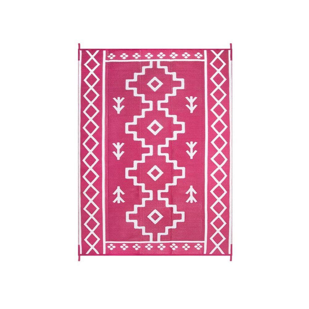 MOEPISY 8x10 Waterproof, Reversible Boho Patio Plastic Straw