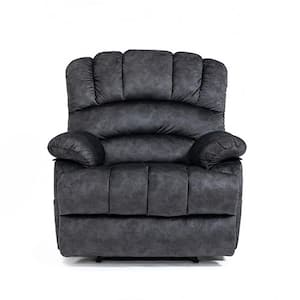 Dark Gray Large Manual Recliner Chair in Fabric for Living Room