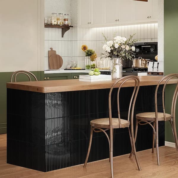 Black Self Adhesive Wall Tile 12 in. x 12 in. Peel & Stick Backsplash Thicker Design for Kitchen, Bathroom, RV (10-Pack)