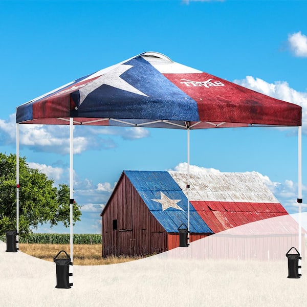 EAGLE PEAK 10 ft. x 10 ft. Pop Up Canopy Tent Instant Outdoor Canopy with 4-Sand Bags