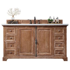 Providence 60 in. W x 23.5 in.D x 34.3 in.H Single Bath Vanity in Driftwood with Solid Surface Top in Arctic Fall