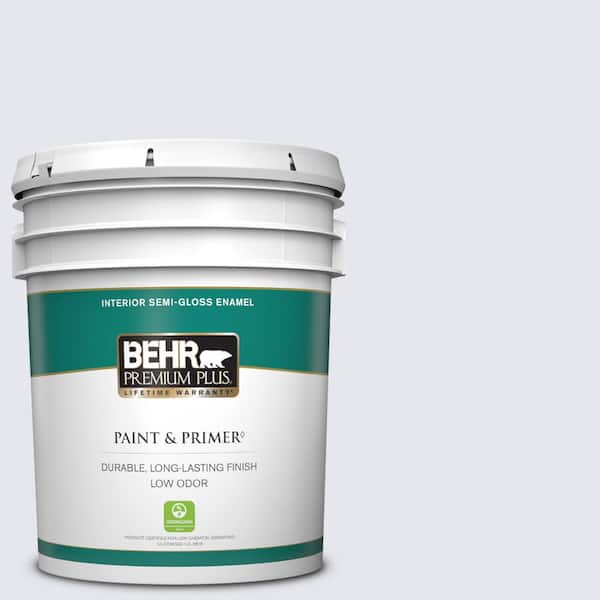 BEHR PREMIUM PLUS 5 gal. #630C-1 Lavender Haze Semi-Gloss Enamel Low Odor Interior Paint & Primer