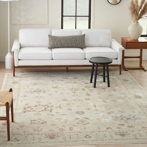 Traditional Home Beige 9 ft. x 11 ft. Distressed Traditional Area Rug