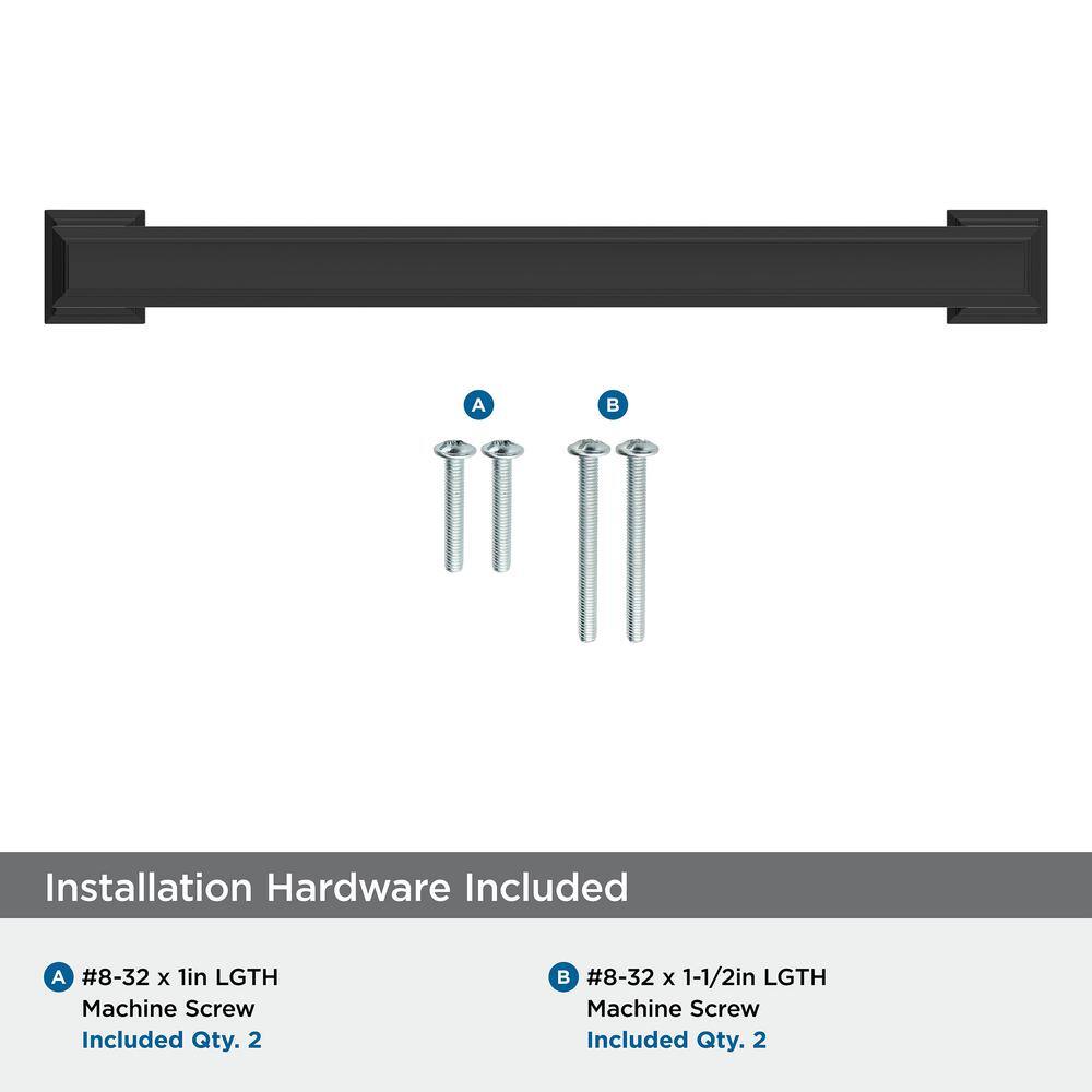 Matte Black 7-Inch Modern Cabinet Pull with Mounting Hardware