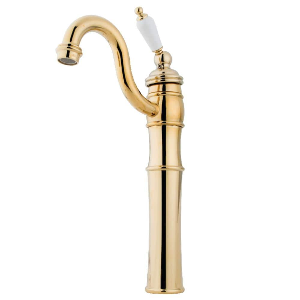 Kingston Brass Victorian Single Hole Single-Handle Bathroom Faucet in Polished Brass