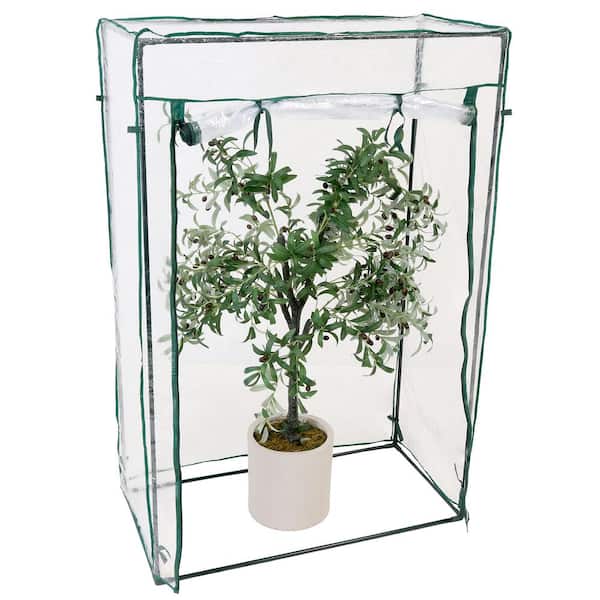 Sunnydaze Decor Sunnydaze 3 ft. x 1 ft. x 4 ft. Clear Deluxe Potted Plant and Tomato Plant Greenhouse