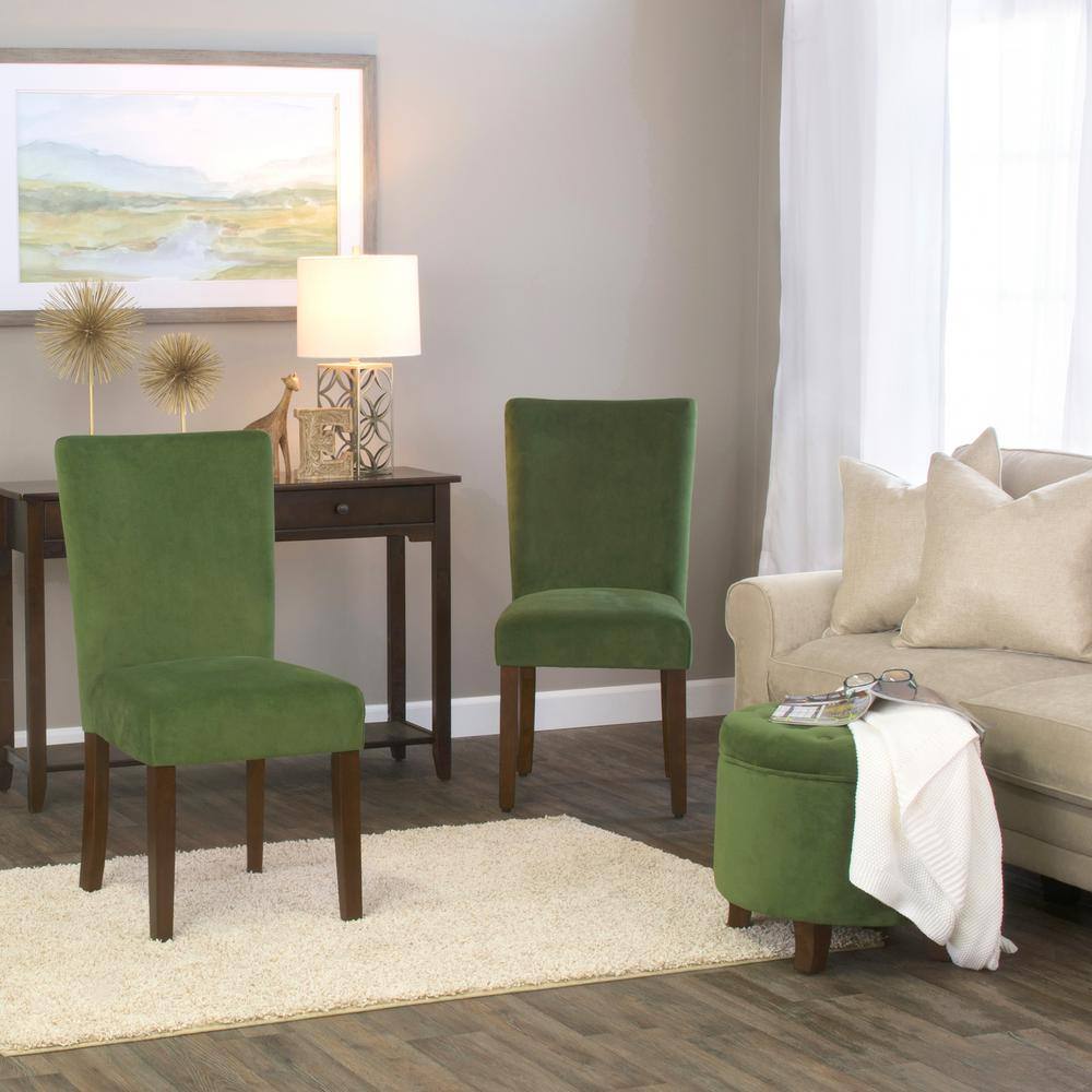 Forest Green Velvet Tufted Round Storage Ottoman