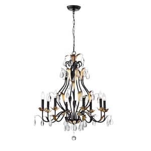 Orgosolo 8-Light Antique Bronze Candle Chandelier for Living/Dining Room, Bedroom, Foyer with No Bulbs Included