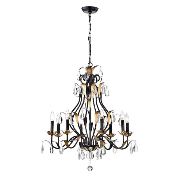 Orgosolo 8-Light Antique Bronze Candle Chandelier for Living/Dining Room, Bedroom, Foyer with No Bulbs Included